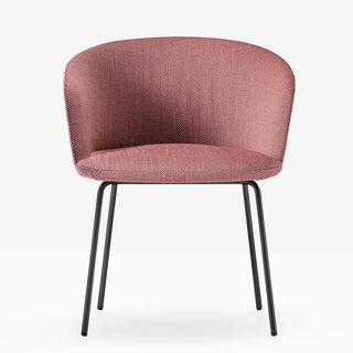 Pedrali Nym Soft 2887 upholstered armchair with steel legs