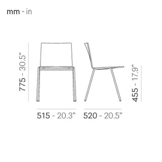 Pedrali Osaka Metal 5711 ash chair with steel legs