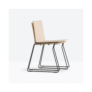 Pedrali Osaka Metal 5714 ash chair with steel sled base
