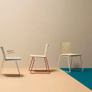 Pedrali Osaka Metal 5714 ash chair with steel sled base