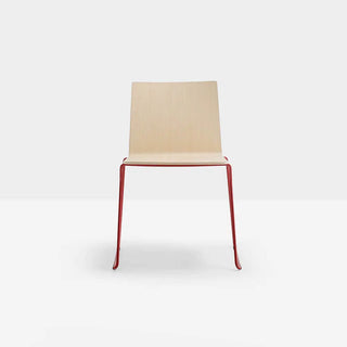 Pedrali Osaka Metal 5714 ash chair with steel sled base