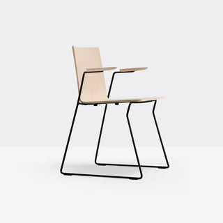 Pedrali Osaka Metal 5715 ash armchair with steel sled base