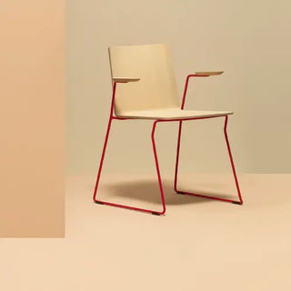 Pedrali Osaka Metal 5715 ash armchair with steel sled base