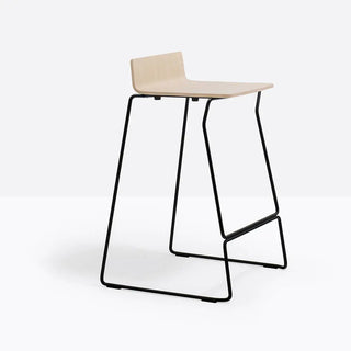 Pedrali Osaka Metal ash stool with steel sled base