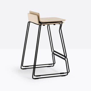 Pedrali Osaka Metal ash stool with steel sled base