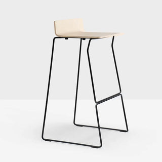 Pedrali Osaka Metal ash stool with steel sled base