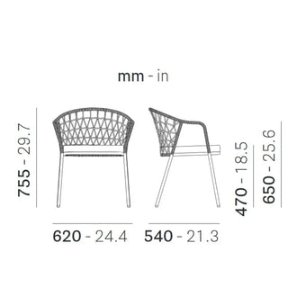 Pedrali Panarea 3675 armchair with removable cushion