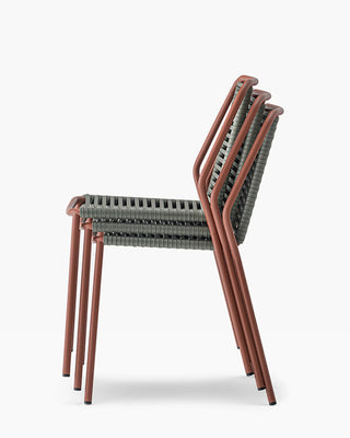 Pedrali Philía 3900 metal chair with seat and backrest wrapped in PVC cord