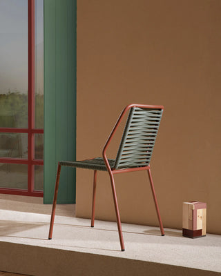 Pedrali Philía 3900 metal chair with seat and backrest wrapped in PVC cord