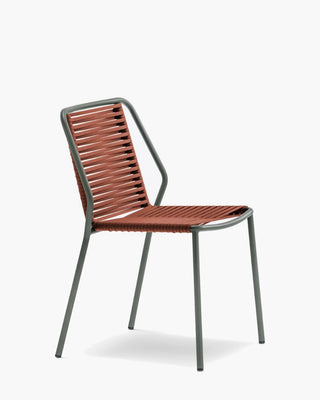Pedrali Philía 3900 metal chair with seat and backrest wrapped in PVC cord