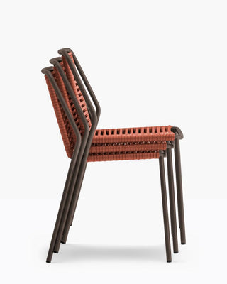 Pedrali Philía 3900 metal chair with seat and backrest wrapped in PVC cord