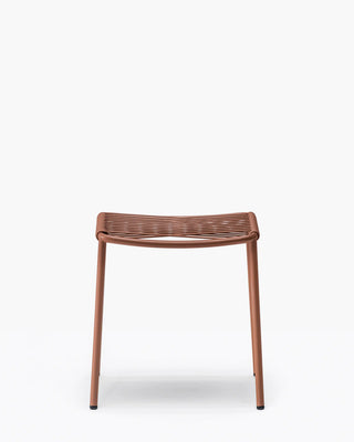 Pedrali Philía metal armchair with seat wrapped in PVC cord