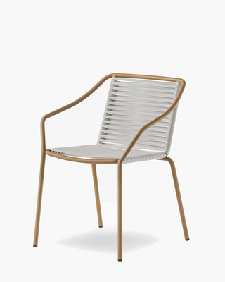 Pedrali Philía 3905 metal armchair with seat and backrest wrapped in PVC cord