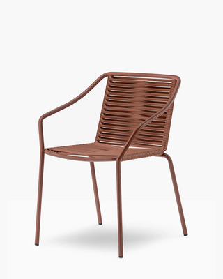 Pedrali Philía 3905 metal armchair with seat and backrest wrapped in PVC cord