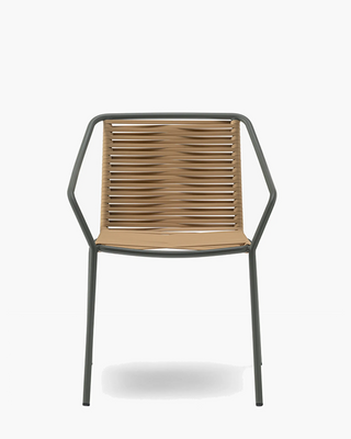 Pedrali Philía 3905 metal armchair with seat and backrest wrapped in PVC cord