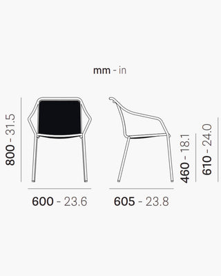 Pedrali Philía Mesh 3925 metal armchair