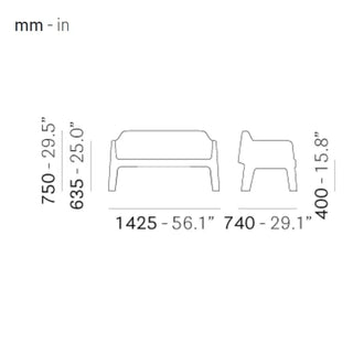 Pedrali Plus Air 636 polypropylene sofa