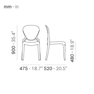 Pedrali Queen 650 polycarbonate chair