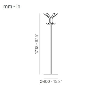 Pedrali Ray 5166 floor steel coat hanger with oak hooks