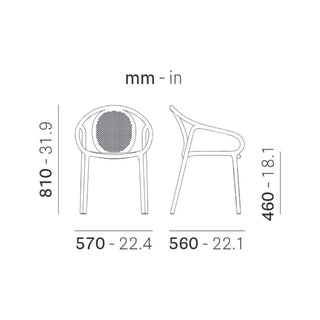 Pedrali Remind 3735 polypropylene armchair