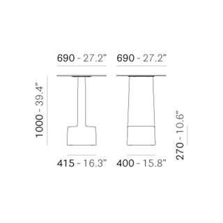 Pedrali Serif 861 polyethylene high table with solid laminate top