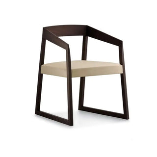 Pedrali Sign 455 oak armchair with upholstered seat