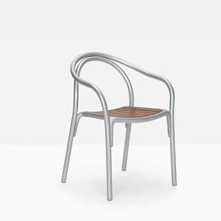 Pedrali Soul 3746 aluminium armchair with wood seat OUTDOOR