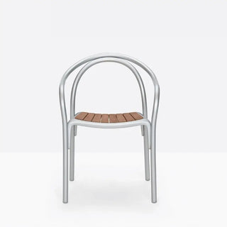 Pedrali Soul 3746 aluminium armchair with wood seat OUTDOOR