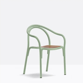 Pedrali Soul 3746 aluminium armchair with wood seat OUTDOOR
