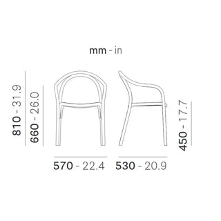 Pedrali Soul 3746 aluminium armchair with wood seat OUTDOOR