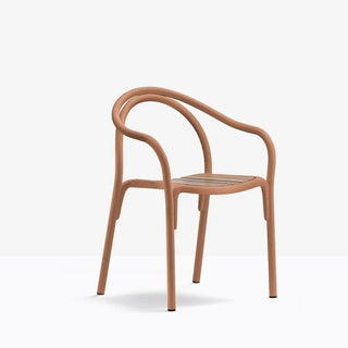 Pedrali Soul 3746 aluminium armchair with wood seat OUTDOOR
