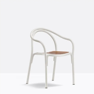 Pedrali Soul 3746 aluminium armchair with wood seat OUTDOOR