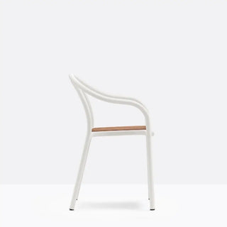 Pedrali Soul 3746 aluminium armchair with wood seat OUTDOOR
