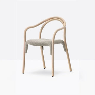 Pedrali Soul 3747 ash armchair with upholstered seat