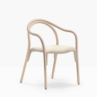 Pedrali Soul 3747 ash armchair with upholstered seat