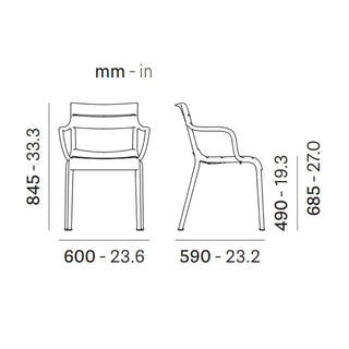 Pedrali Souvenir 555 polypropylene armchair