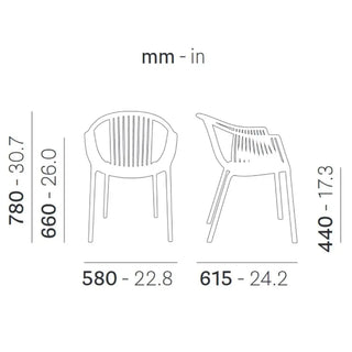 Pedrali Tatami 306 polypropylene armchair