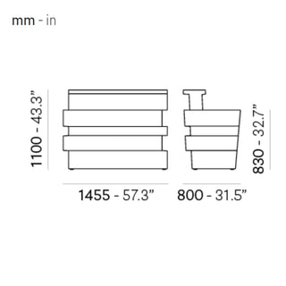 Pedrali Tetris linear bar counter white - Buy now on ShopDecor - Discover the best products by PEDRALI design