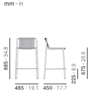 Pedrali Tribeca 3667 garden stool with seat H.67.5 cm. for outdoor use - Buy now on ShopDecor - Discover the best products by PEDRALI design