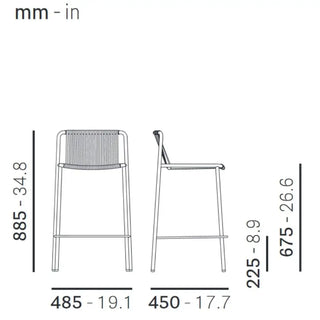 Pedrali Tribeca steel stool with PVC profile