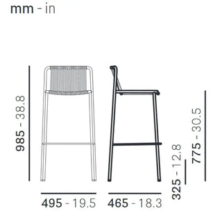 Pedrali Tribeca steel stool with PVC profile