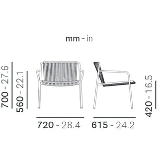 Pedrali Tribeca 3669 steel lounge armchair with PVC profile