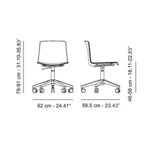 Pedrali Tweet 891/3 swivel chair with polypropylene shell and steel legs