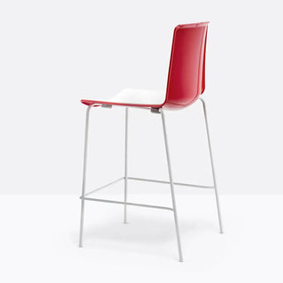 Pedrali Tweet stool with polypropylene shell and steel legs