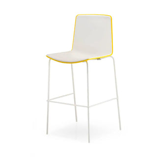 Pedrali Tweet stool with polypropylene shell and steel legs