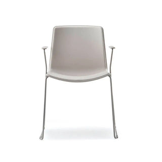 Pedrali Tweet 898 armchair with polypropylene shell and steel sled frame