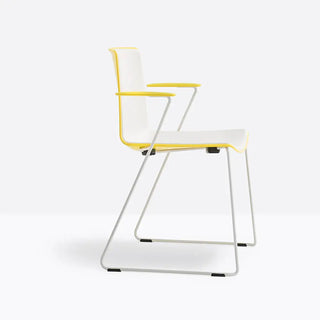Pedrali Tweet 898 armchair with polypropylene shell and steel sled frame