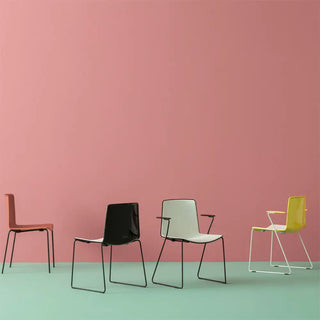 Pedrali Tweet 898 armchair with polypropylene shell and steel sled frame