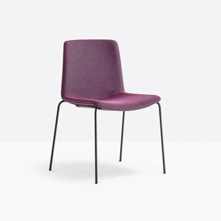 Pedrali Tweet Soft 890/2 chair with upholstered shell and steel legs