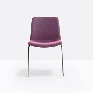 Pedrali Tweet Soft 890/2 chair with upholstered shell and steel legs